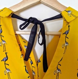 Flamingo patterned Zara top